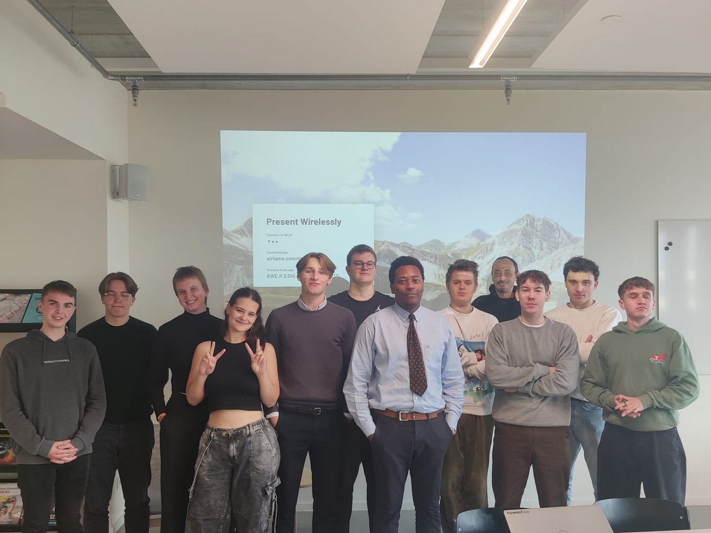 Group photo with the Howest student cohort after the guest lecture