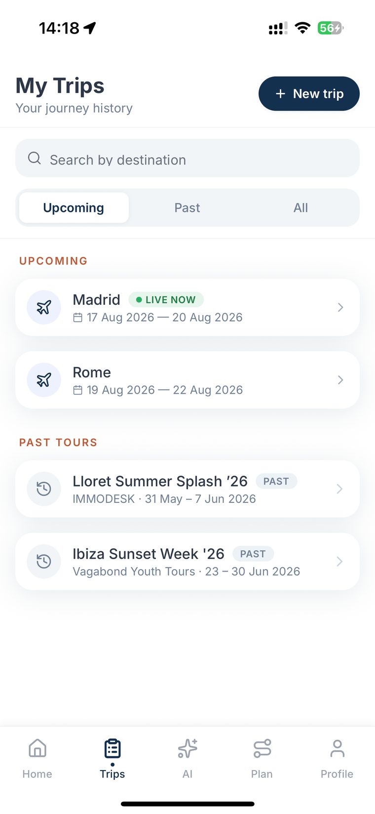 A shareable SMOVECITY trip recap card