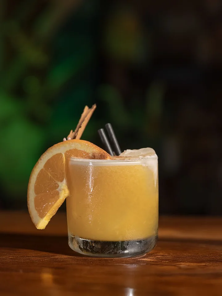 A cocktail on a bar counter