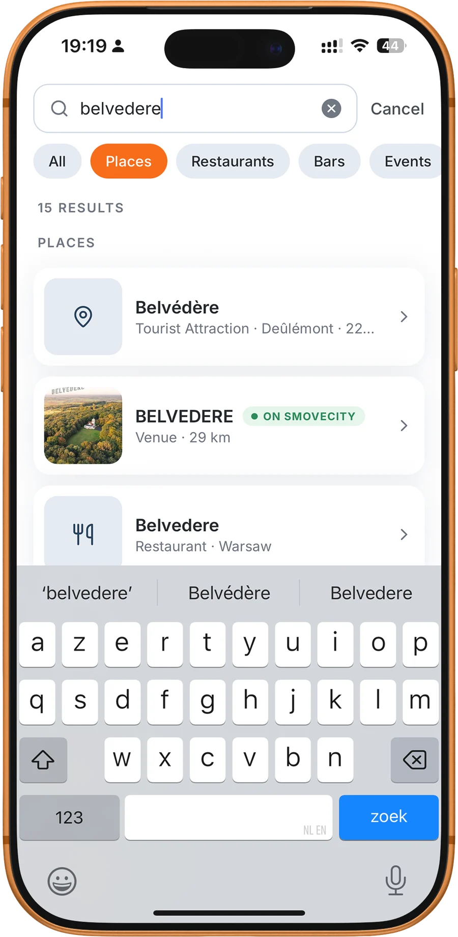 Searching for Belvedere: places, restaurants and venues