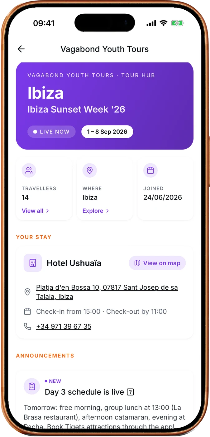 Die Reisekarte der Ibiza Sunset Week in der App